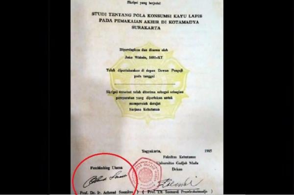 3 Fakta Prof Achmad Soemitro, Pembimbing Skripsi Jokowi sekaligus Guru Besar UGM