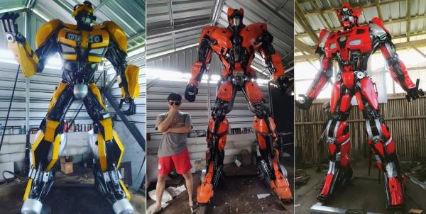 Hebat, Pria asal Tegal Sulap Motor Rongsokan Jadi Robot Transformer hingga Dipesan Amerika