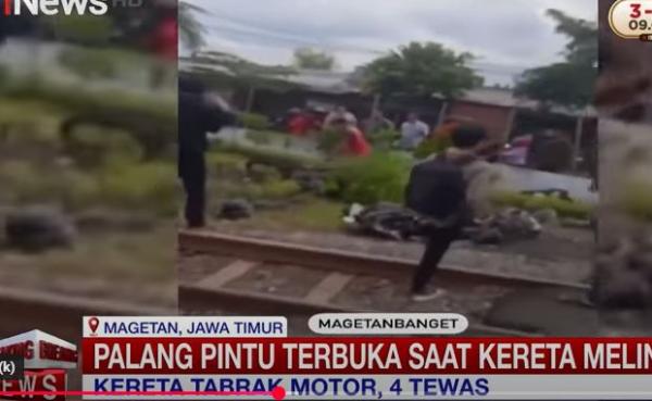 Kesaksian Warga saat KA Malioboro Ekspres Tabrak 7 Motor Tewaskan 4 Orang di Magetan