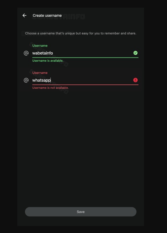 Fitur Username di WhatsApp WABetaInfo)