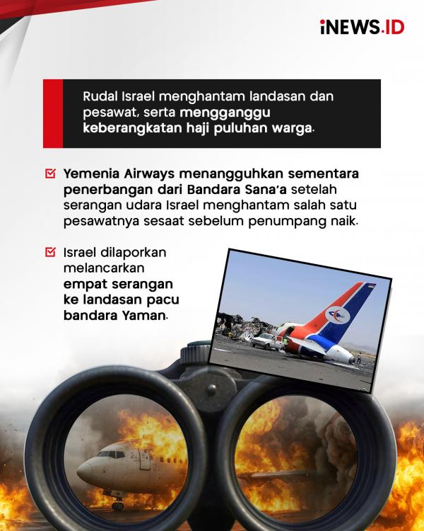 Israel Serang Bandara Yaman, Hancurkan Pesawat Jemaah Haji
