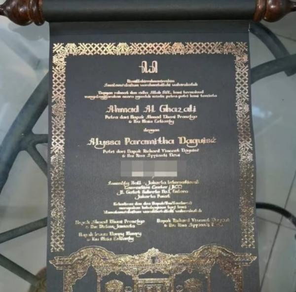 Undangan nikah Al Ghazali dan Alyssa Daguise. (Foto: Instagram)