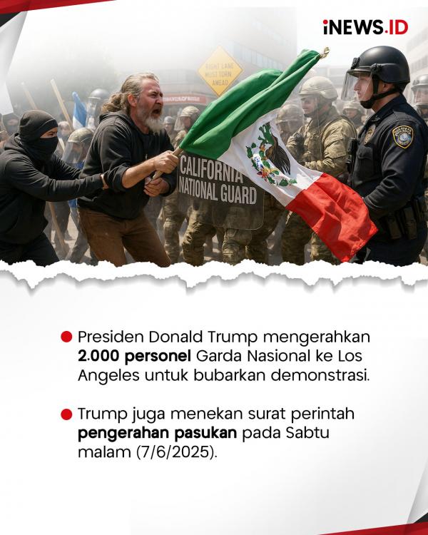 Los Angeles Rusuh! Trump Kerahkan Ribuan Garda Nasional dan Marinir