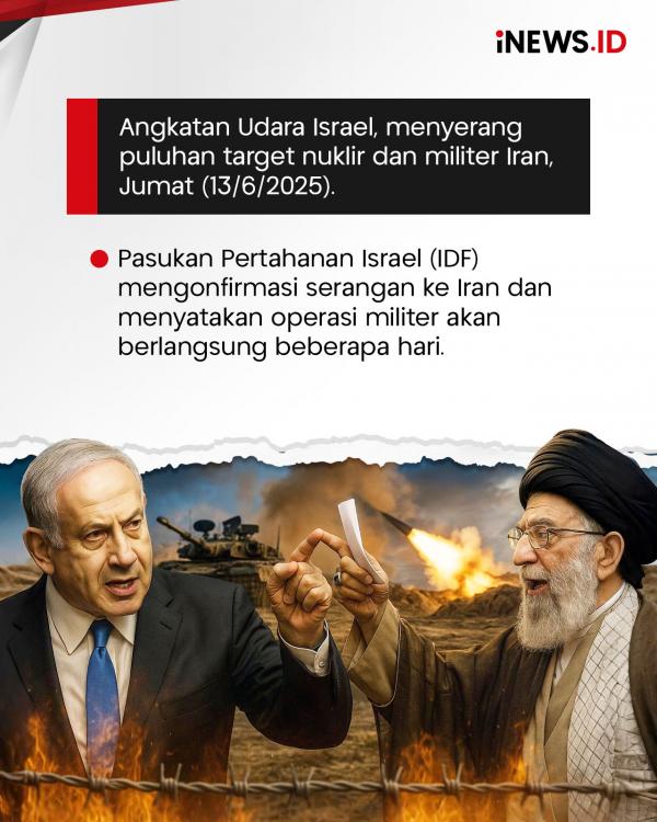 Kian Memanas! Israel Kembali Serang Iran, Pabrik Nuklir jadi Sasaran