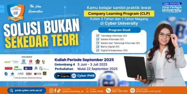 pendaftaran mahasiswa baru Cyber University Pendaftaran mahasiswa baru Cyber University. (Foto: dok Cyber University)