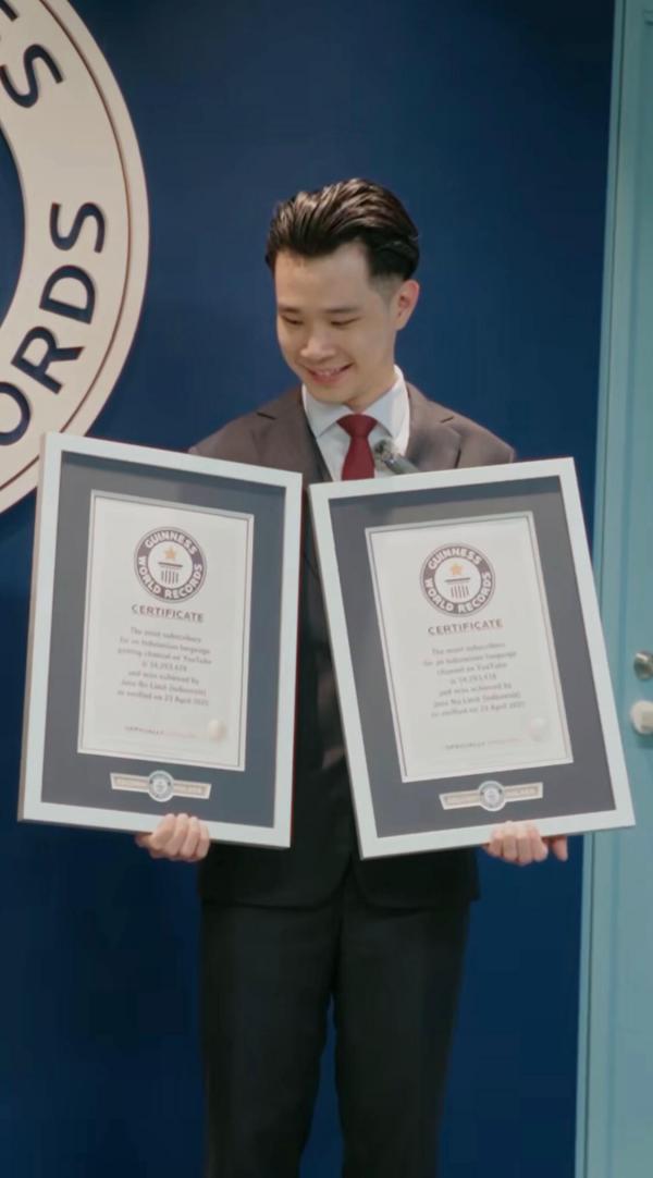 Youtuber Jess No Limit Youtuber Jess No Limit raih dua Guinness World Records. (Foto: Instagram)