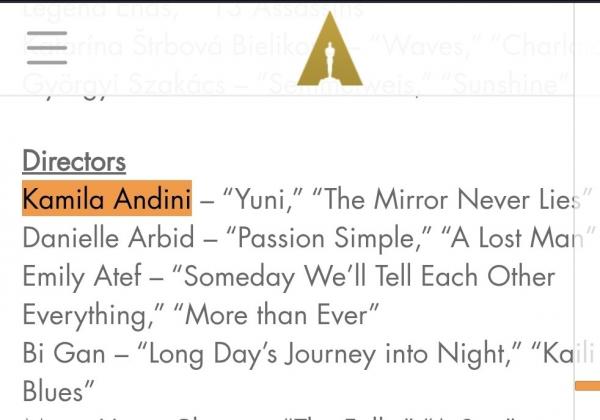 Sutradara Kamila Andini menjadi bagian dari Academy. (Foto: X)