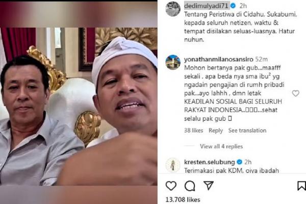 Dedi Mulyadi soal intoleransi di sukabumi Gubernur Jawa Barat Dedi Mulyadi menyatakan akan menangani kasus intoleransi di Sukabumi secara kompherensif. (Foto: IG)