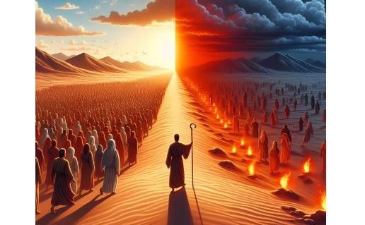 Ilustrasi Nabi muda dan umatnya diselamatkan Allah SWT dari kejaran Raja Firaun di Bulan Muharam. (Foto: Pixabay)