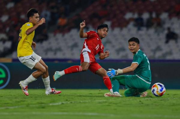 Timnas Indonesia U-23 pesta 8-0 kontra Brunei Darussalam pada matchday perdana Piala AFF U-23 2025 di Stadion Utama Gelora Bung Karno (SUGBK), Selasa (15/7/2025). (Foto: IMG/Aldhi Chandra)