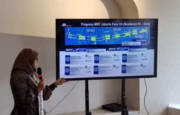 Pembangunan jalur Mass Rapid Transit (MRT) Jakarta Fase 2A sudah mencapai 49 persen. (Foto: iNews/Mochammad Aulia Juliyantio)
