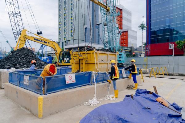 Pembangunan jalur Mass Rapid Transit (MRT) Jakarta Fase 2A menerapkan beberapa metode pembangunan inovatif untuk meminimalkan gangguan terhadap aktivitas warga. (Foto: MRT)