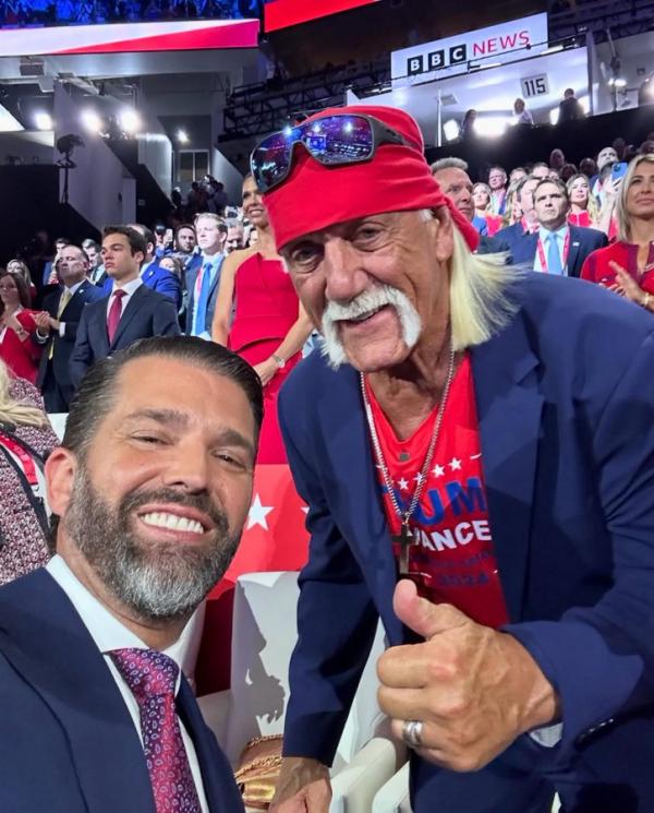 Donald Trump Jr bersama Hulk Hogan. (Foto: X)