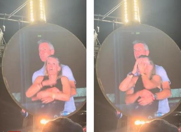 CEO Astronomer Andy Byron dan Kepala HR-nya Kristin Cabot terciduk berselingkuh di konser Coldplay. (Istimewa)