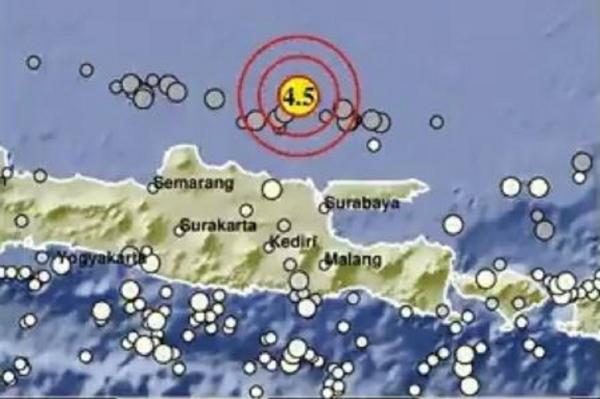 Gempa Terkini Magnitudo 4,5 Guncang Tuban Jatim