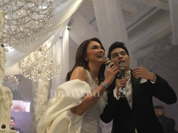 Luna Maya dan Maxime di resepsi Luna Maya dan Maxime Bouttier di resepsi Jakarta. (Foto: Youtube)