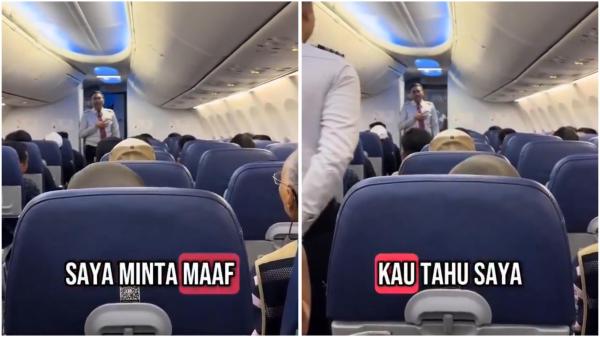 Viral di media sosial seorang penumpang pesawat bilang ada bom. (Foto: X)