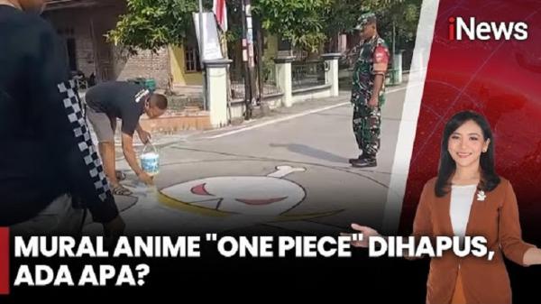 Viral Penghapusan Mural One Piece di Sragen Dikawal Aparat
