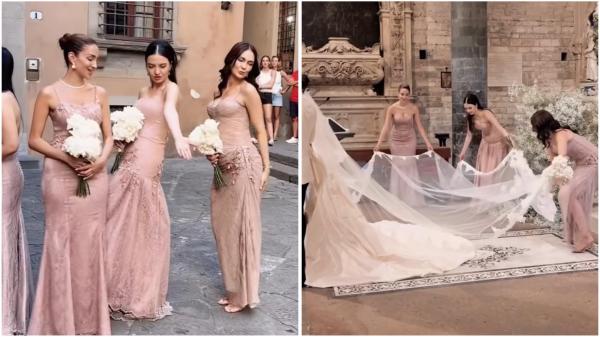 Luna Maya dan Raline Shah jadi bridesmaid Millane Fernandez di Italia. (Foto: Instagram)