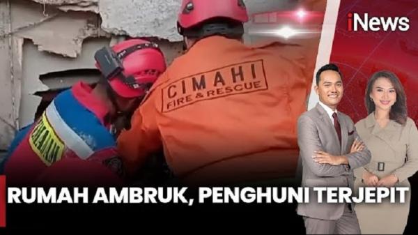 Rumah 2 Lantai Ambruk di Cimahi, Penghuni Dievakuasi dari Reruntuhan