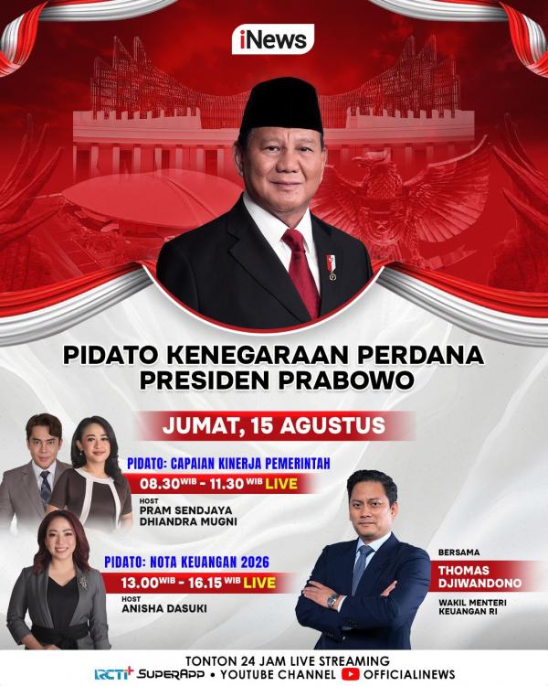 Sidang Tahunan MPR RI, Sidang Bersama DPR RI-DPD RI, serta Rapat Paripurna DPR RI dapat disaksikan secara langsung di iNews. (Foto: dok. iNews)