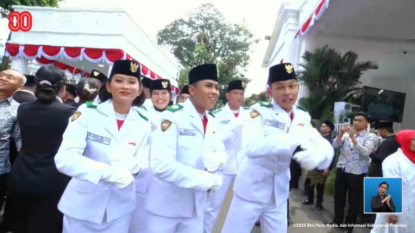 Paskibraka Nasional 2025 joget bareng di lagu Tabola Bale. (Foto: Youtube)
