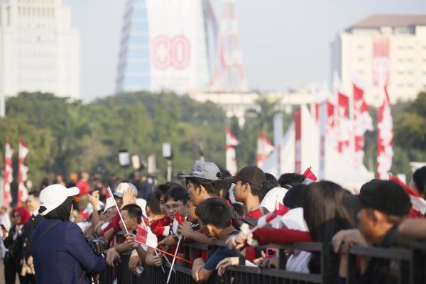 Suasana di Monas di HUT ke-80 RI. (Foto: Aldhi Chandra)