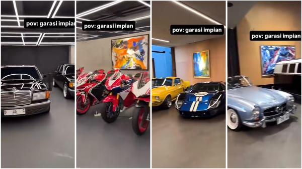 Deretan kendaraan Ahmad Sahroni si Crazy Rich Tanjung Priok. (Foto: TikTok)