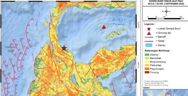 Badan Geologi Ungkap Penyebab Gempa Palu M 4,8, Dipicu Aktivitas Sesar Aktif