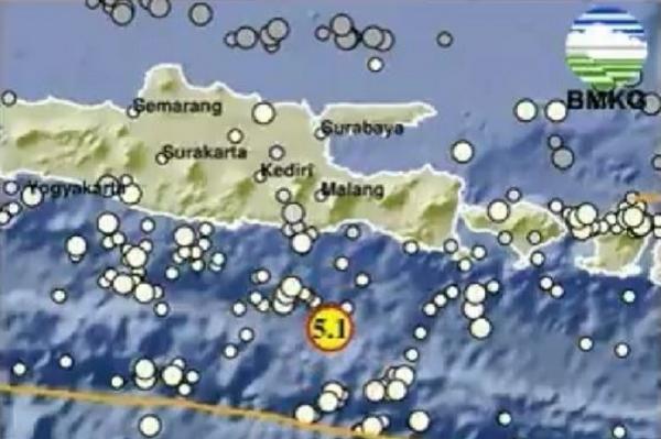 Gempa Terkini Magnitudo 5,1 Guncang Malang Jatim Pagi Ini