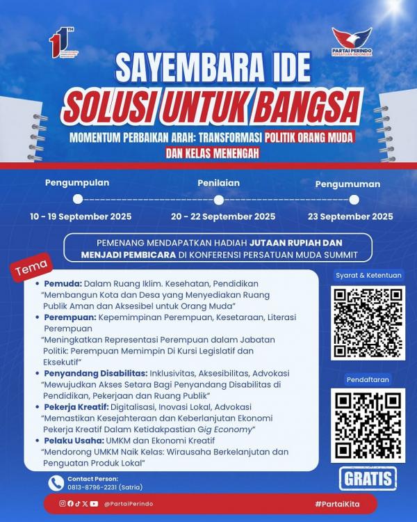 Partai Perindo menggelar sayembara Ide Solusi Partai Perindo menggelar sayembara Ide Solusi untuk Bangsa (dok. Partai Perindo)