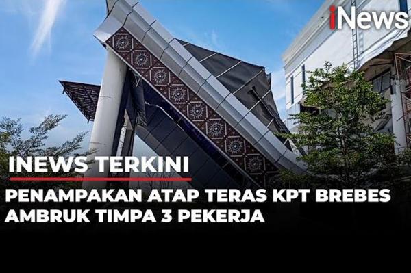 Teras Kantor Bupati Brebes Ambruk saat Perbaikan, 3 Pekerja Terjepit Reruntuhan