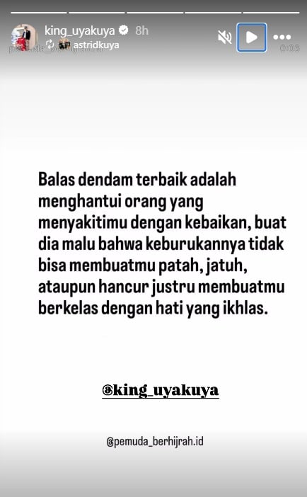 Curhatan Uya Kuya soal balas dendam. (Foto: Instagram)