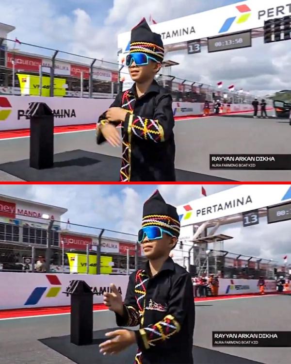 Bocah Pacu Jalur mengejutkan MotoGP Mandalika 2025. (Foto: X)