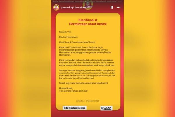 Klarifikasi Pawon Bu Cetar. (Foto: Instagram)