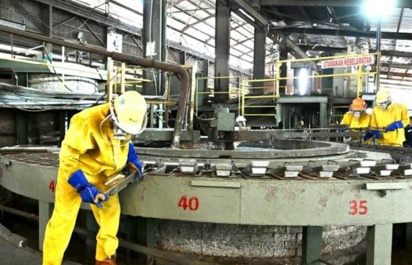 Smelter aset rampasan korupsi termasuk aset yang dikembalikan kepada PT Timah pada Senin (6/10/2025). (Foto: Sekpres)