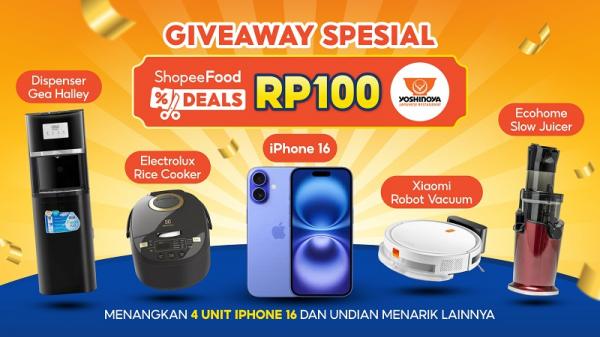 Hadiah Giveaway dari ShopeeFood Hadiah Giveaway dari ShopeeFood. (Foto: dok Istimewa)