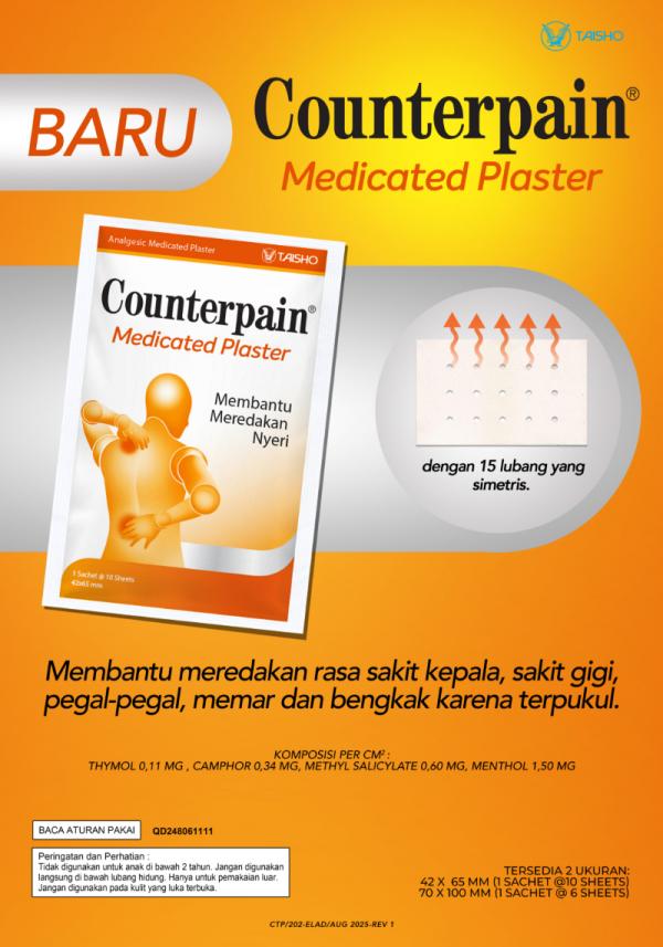 Counterpain Medicated Plaster Taisho 2 Counterpain Medicated Plaster. (Foto: dok Taisho)