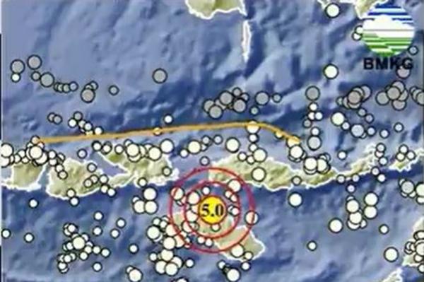 Gempa Hari Ini Magnitudo 5,0 Guncang Lewa Sumba Timur
