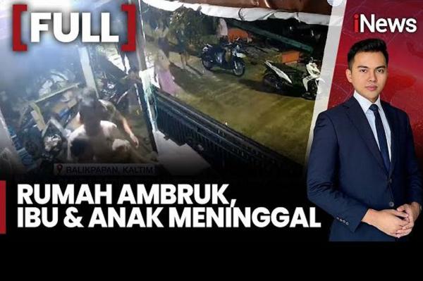 Terekam CCTV Rumah Ambruk di Balikpapan, Ibu dan Anak Tewas Tertimpa Reruntuhan