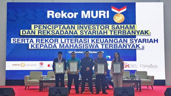 BEI, MNC Sekuritas, dan IAIN Kendari Pecahkan 2 Rekor MURI Sekaligus di Bulan Inklusi Keuangan 2025