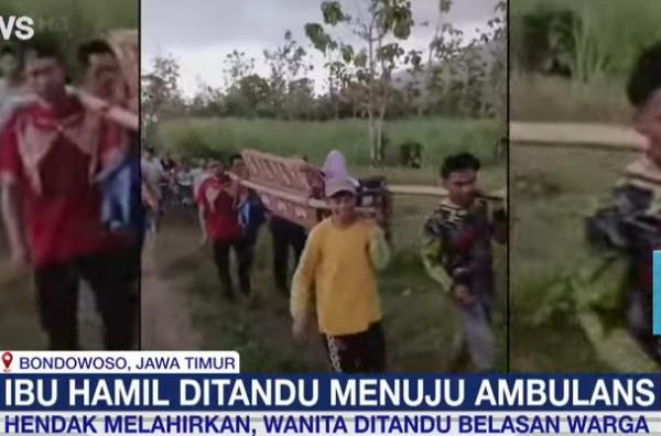 Perjuangan Ibu Hamil di Bondowoso Ditandu Pakai Bambu untuk Melahirkan