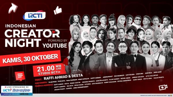 Malam Puncak Indonesian Creator Night 2025 Disiarkan Live dan Eksklusif di RCTI!