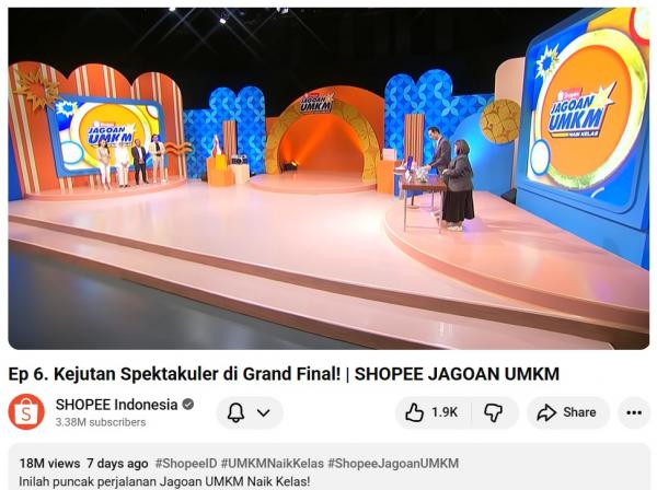 Episode final Shopee Jagoan UMKM Naik Kelas mencatatkan total views hingga lebih dari 18 juta. (Foto: dok ist)