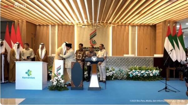 Peresmian RS Kardiologi Emirates Indonesia Momen peresmian RS Kardiologi Emirates-Indonesia. (Foto: Youtube)