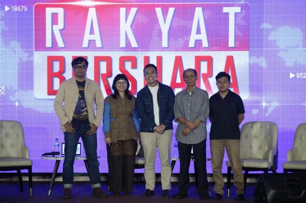 Wamendikti Saintek Stella Christie menjadi narasumber di Rakyat Bersuara di Universitas Tarumanegara Jakarta. (Foto: Aldhi Chandra)