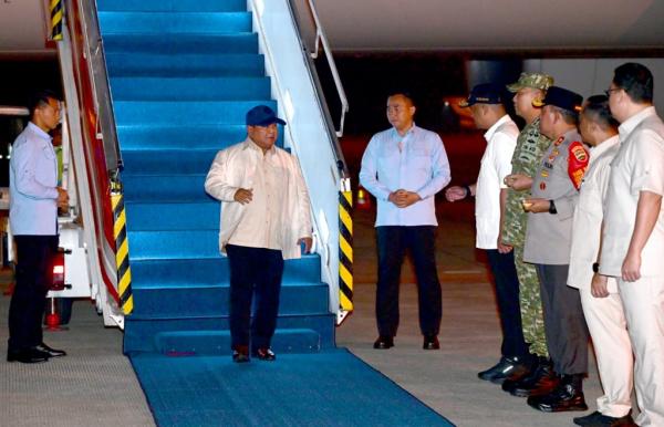 Presiden Prabowo Tiba di Medan usai Lawatan ke Pakistan-Rusia, Pimpin Langsung Penanganan Bencana