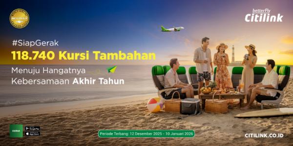 Citilink #SiapGerak hadirkan 118.740 kursi tambahan jelang akhir tahun. (Foto: dok Citilink)