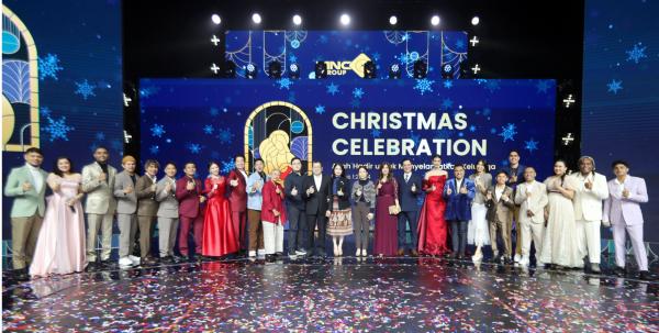 Executive Chairman MNC Group Hary Tanoesoedibjo menghadiri acara Natal MNC Group. (Foto: Aziz Indra)