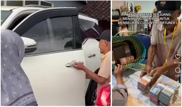 Viral Kakek Nenek Bawa Uang Sekeranjang Beli Fortuner Cash untuk Cucunya, Netizen Auto Ngiler 